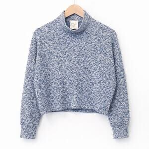 Offline by Aerie Sweater Womens Size Small Blue White Pullover Turtleneck Cozy